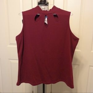2x sleeveless top with cut out design